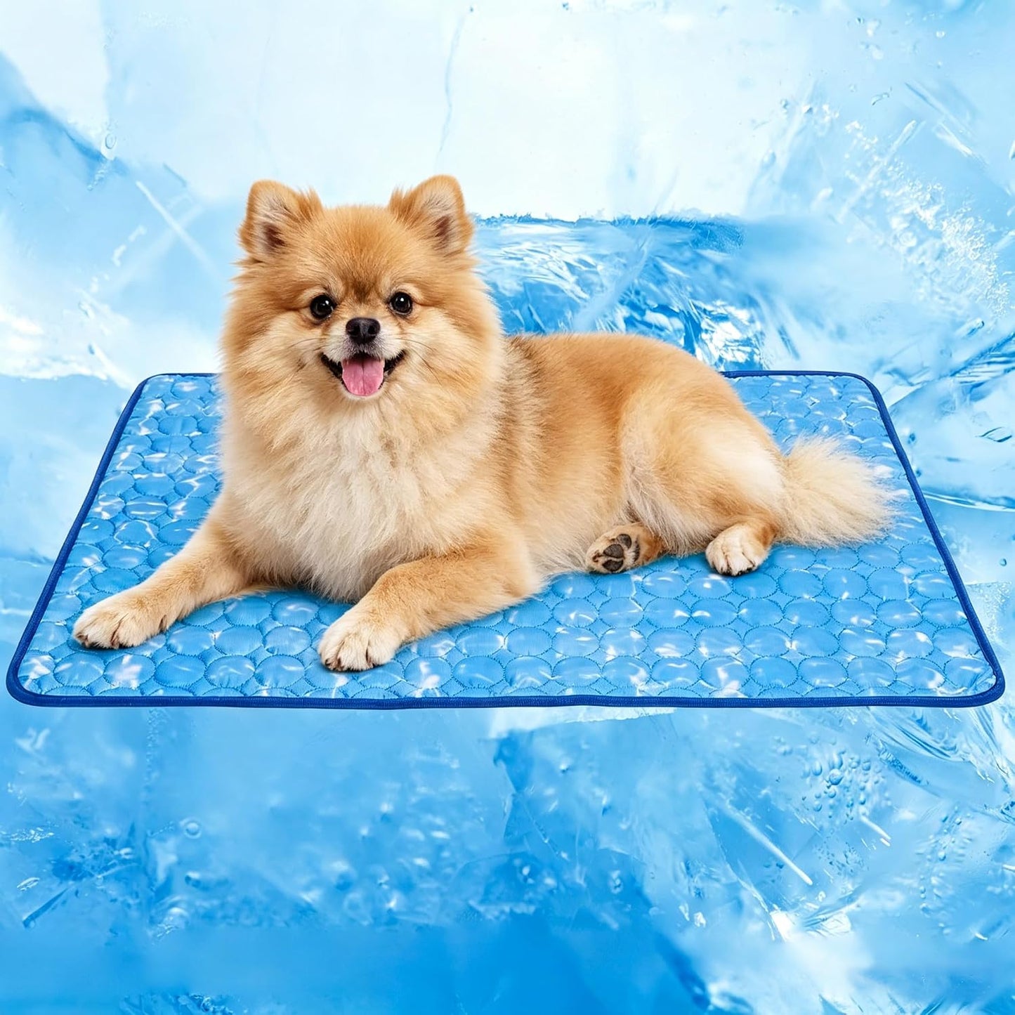 Dog Cooling Mat, Large Cooling Pad for Dogs Cats, Portable Self Cooling Dog Bed Cooling Blanket, 40" X 28" Washable Summer Pet Mat, Indoor Outdoor Green Pet Cooling Mat for Hot Summer