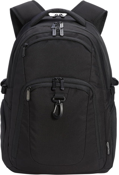 Travel Laptop Backpack with Multiple Pockets and Compartments for 17 in / 43.1 Cm Laptop, Water Resistant, Spacious with Padded Shoulder Straps, Black