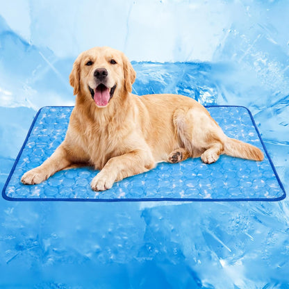 Dog Cooling Mat, Large Cooling Pad for Dogs Cats, Portable Self Cooling Dog Bed Cooling Blanket, 40" X 28" Washable Summer Pet Mat, Indoor Outdoor Green Pet Cooling Mat for Hot Summer